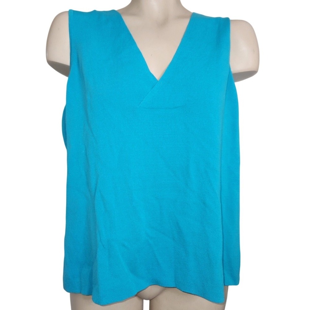 Cato Woman Turquoise Blue V-Neck Sleeveless Sweater‎ Tank Top Plus Size 18/20W